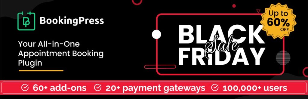Black Friday WordPress plugin | BookingPress