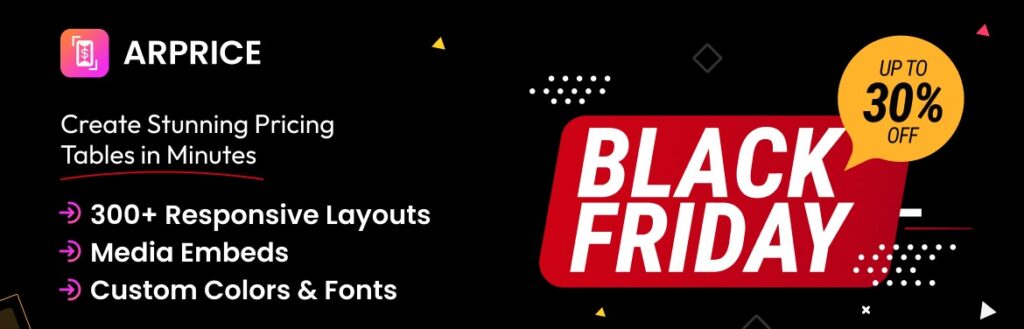 Black Friday WordPress plugin | ARPrice