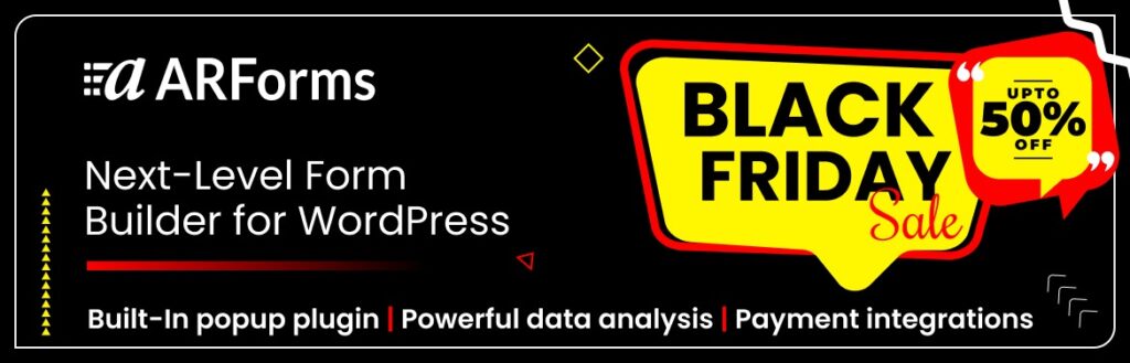 Black Friday WordPress plugin | ARForms